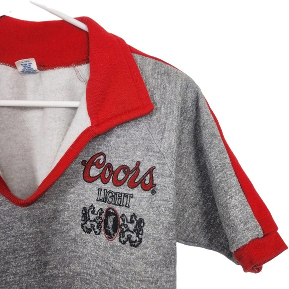 Vintage Coors Light Beer Collared Pullover Promo Sweatshirt - Picture 2 of 6